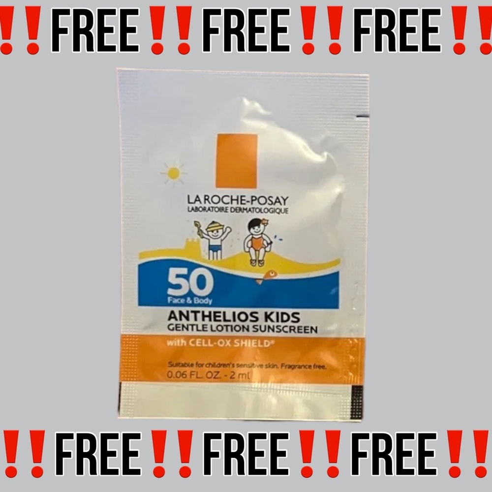 ‼️FREE‼️NEW‼️La Roche Posay Anthelios Kids Gentle Lotion Sunscreen SPF 50⭐️2ml⭐️